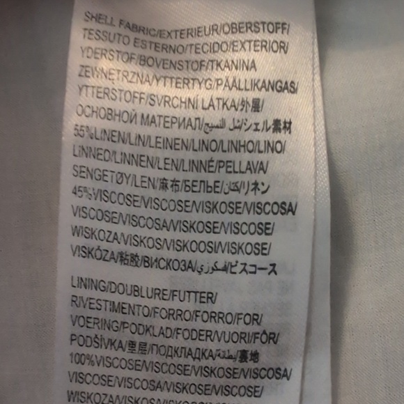 Farm Rio Linen Blend Blue And White Sundress - Picture 6 of 11